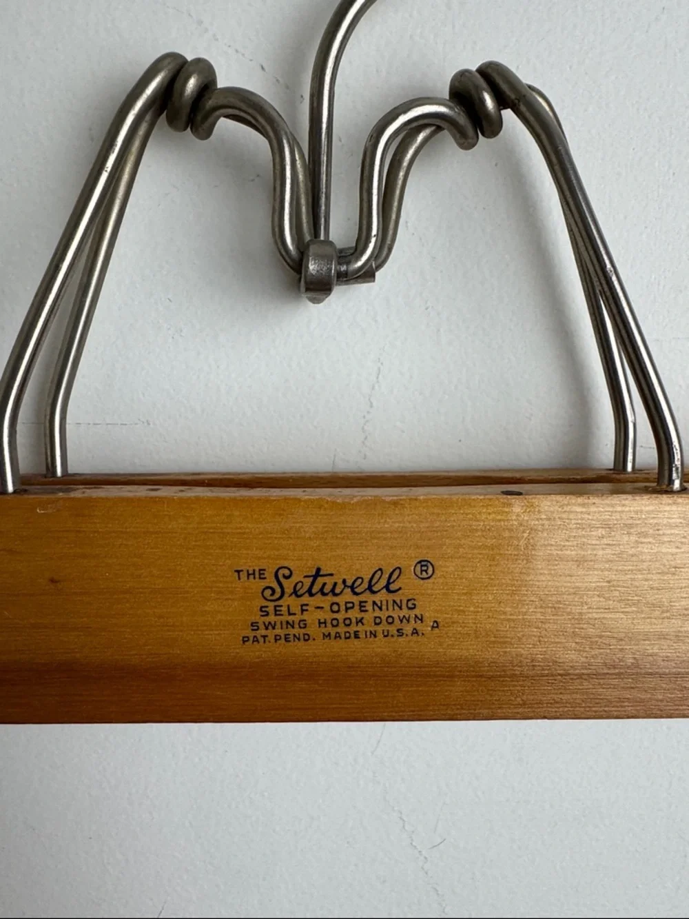 Setwell Vintage Wooden Clamp Hangers Lot of 3